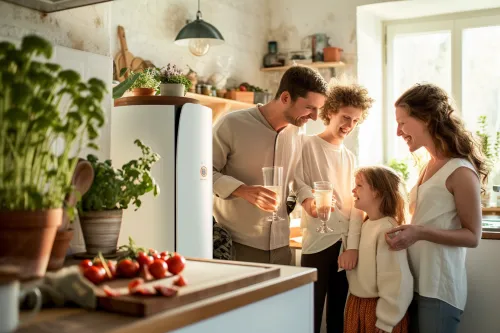 Famille profitant des avantages d'un chauffe-eau thermodynamique