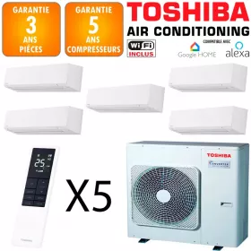 Toshiba Quintuple-split Shorai RAS-5M34G3AVG-E + 4 X RAS-B07G3KVSG-E + RAS-B13G3KVSG-E