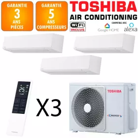 Toshiba Tri-split Shorai RAS-3M18G3AVG-E + 3 X RAS-B07G3KVSG-E