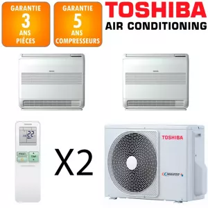 Toshiba Bi-split Console RAS-2M18G3AVG-E + 2 X RAS-B10J2FVG-E