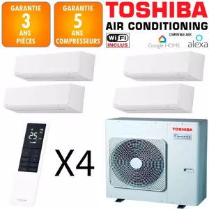 Toshiba Quadri-split Shorai RAS-5M34G3AVG-E + 3 X RAS-B07G3KVSG-E + RAS-B13G3KVSG-E