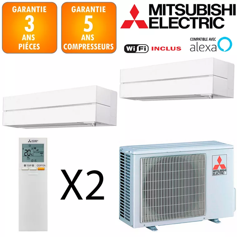 Mitsubishi Bi-split MXZ-2F53VF + MSZ-LN18VGW + MSZ-LN35VGW