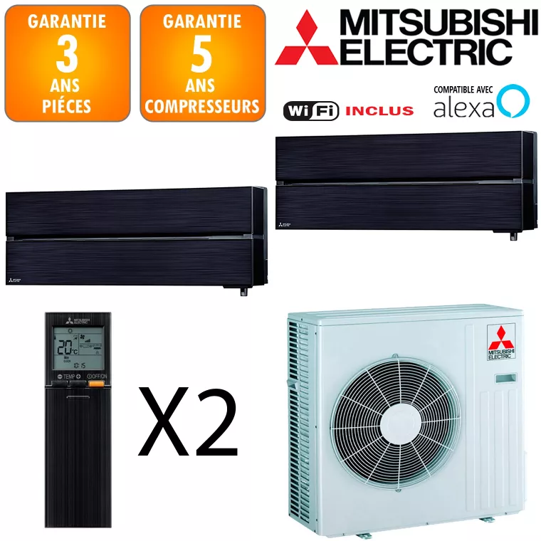 Mitsubishi Bi-split MXZ-3F68VF + 2 X MSZ-LN35VGB
