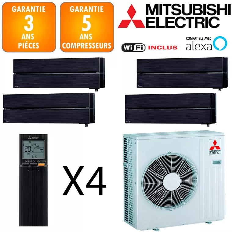 Mitsubishi Quadri-split MXZ-4F72VF + 3 X MSZ-LN18VGB + MSZ-LN25VGB