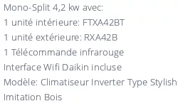 Climatiseur Daikin Stylish FTXA42BT + RXA42B
