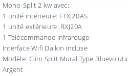 Climatiseur Daikin EMURA FTXJ20MS + RXJ20M