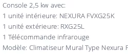 Climatiseur Console Daikin Nexura FVXG25K + RXG25L