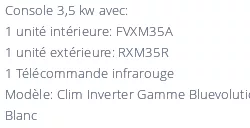 Climatiseur Console Daikin FVXM35A + RXM35R