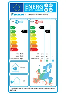 Etiquette énergétique Climatiseur Daikin FTXM42R + RXM42R BLUEVOLUTION